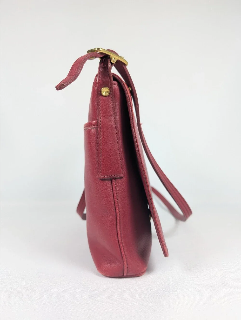 Coach Legacy 9821 Vintage Red Flap Smooth Leather Small Crossbody Bag Womens